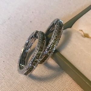 Judith Ripka sterling champagne quartz hoops